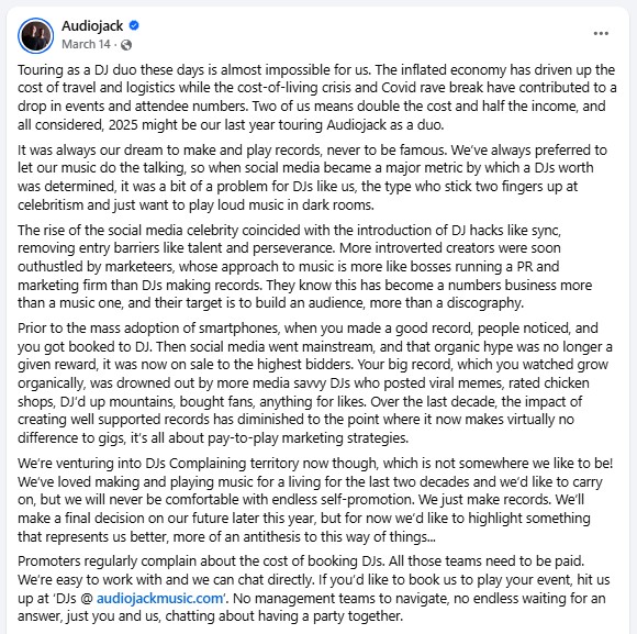 AudioJack's Post to Facebook #1